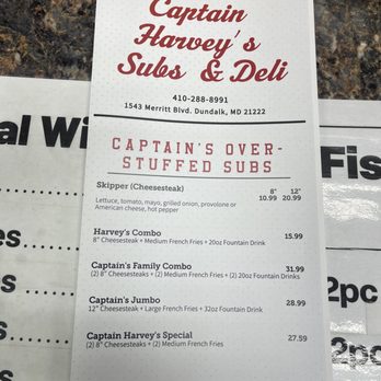 captain Harvey sub and Deli - Menu - New American Near Me - Dundalk, Maryland captain Harvey sub and Deli - Menu - New American Near Me - Dundalk, Maryland