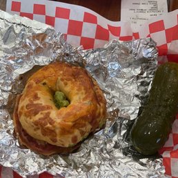 California Steamin Sandwich with a pickle on the side!