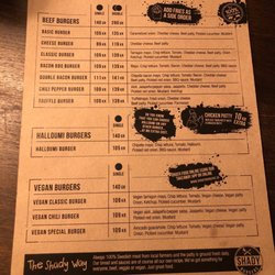 Shady Burgers - Burgarmeny