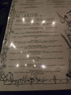 Menu photo 1 The Apothecary New Orleans, LA