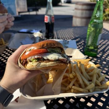 Coastal Smash - Caprese special with lettuce added and extra crispy fries! - Burgers Near Me - Bradenton, Florida