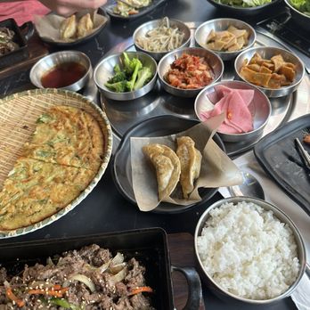 Kkoki Korean BBQ - Bulgogi lunch combo and seafoood pajeon - Korean Near Me - Denver, Colorado
