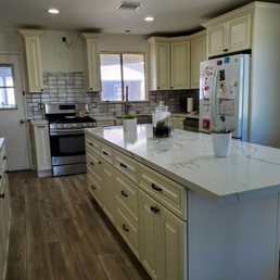 We went with vinyl plank flooring.