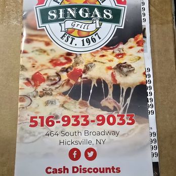 Singas Famous Pizza - Menu front page - Pizza Near Me - Hicksville, New York Singas Famous Pizza - Menu front page - Pizza Near Me - Hicksville, New York