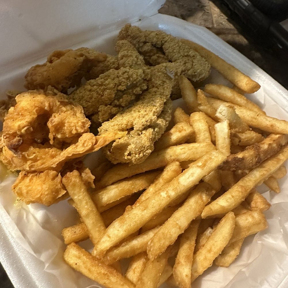 Cajun Cooks - Catfish Nuggets and fried shrimp with fries - Seafood Near Me - Union City, Georgia