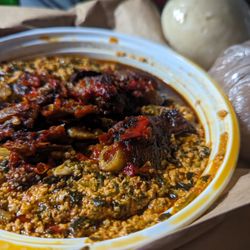 Aduke Nigerian Cuisine & Lounge - Goat meat egusi soup