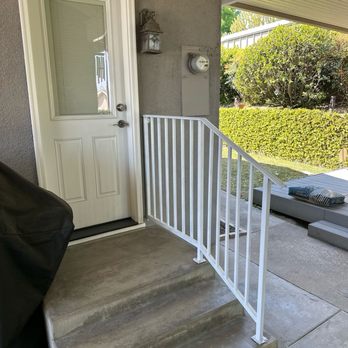 Palm Construction - Back entrance with step rail - Decks & Railing Near Me - West Covina, California