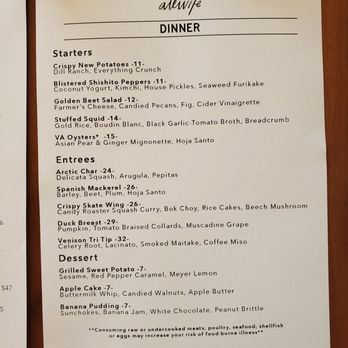 Alewife - Dinner Menu - Seafood Near Me - Richmond, Virginia Alewife - Dinner Menu - Seafood Near Me - Richmond, Virginia