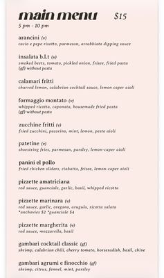 Menu photo 1 Bella San Francisco, CA
