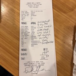 The amount of money we payed was not worth the quality of the food. The amount of money we payed was not worth the quality of the food.