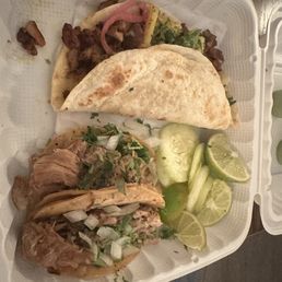 Gringa and taco de carnitas Gringa and taco de carnitas