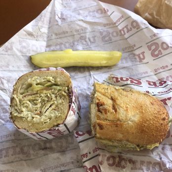 Sourdough & Co. - Reg size Double Pesto Chicken with a pickle - Soup Near Me - Mountain View, California Sourdough & Co. - Reg size Double Pesto Chicken with a pickle - Soup Near Me - Mountain View, California