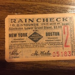 ART Coins and Treasures - 1912 World Series Ticket Stub for the Polo Grounds. New York Giants vs. Boston Red Sox.