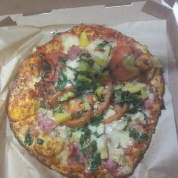 Pieology Pizzeria - Bacon, ham, chicken, tomato, basil, pineapple on herb and red sauce. - Pizza Near Me - Walnut, California