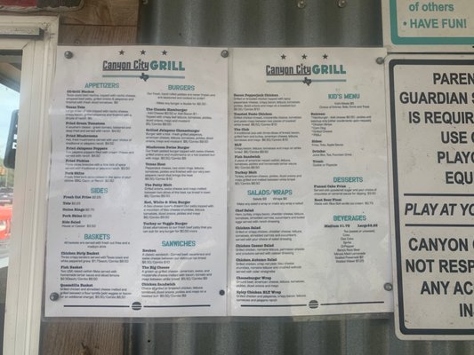 Menu photo 3 Canyon City Grill Canyon Lake, TX
