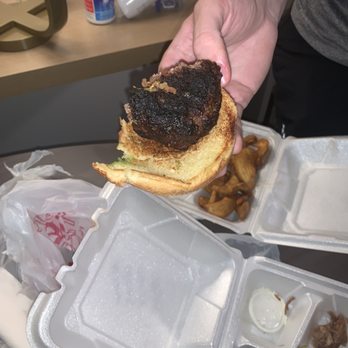 Prison Hill Brewing - Shank burger with no lettuce no tomato and was supposed to be medium well and was also burnt to a crisp. - New American Near Me - Yuma, Arizona Prison Hill Brewing - Shank burger with no lettuce no tomato and was supposed to be medium well and was also burnt to a crisp. - New American Near Me - Yuma, Arizona