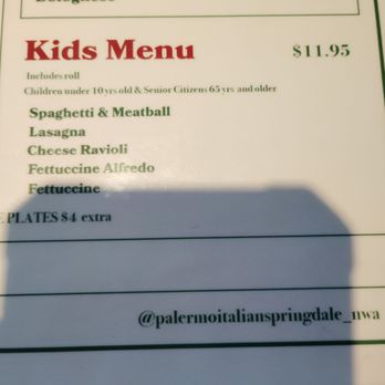 Palermo Italian Restaurant - Menu June 2026 - Desserts Near Me - Springdale, Arkansas
