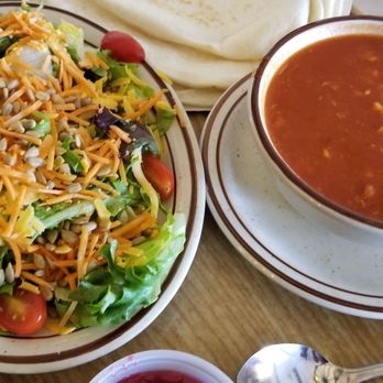 Frontier - 1/2 veg salad and pozole - Mexican Near Me - Albuquerque, New Mexico