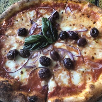 Ironside Pizza - Margherita with onions and olives - Pizza Near Me - Miami, Florida Ironside Pizza - Margherita with onions and olives - Pizza Near Me - Miami, Florida