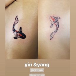 Matching Koi tattoos by Shamil