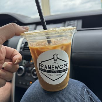 Framework Craft Coffee House - Quad espresso with oat milk - Coffee & Tea Near Me - Orlando, Florida Framework Craft Coffee House - Quad espresso with oat milk - Coffee & Tea Near Me - Orlando, Florida