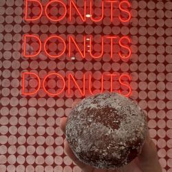Sbrocco’s Donuts and Espresso - Raspberry filled donut