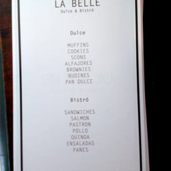 La Belle - Su menú