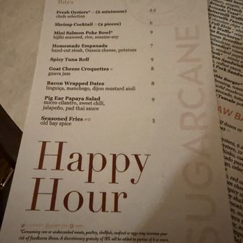 Sugarcane - Happy hour menu - Cocktail Bars Near Me - Las Vegas, Nevada