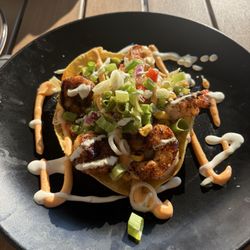 Blackened shrimp tostadas