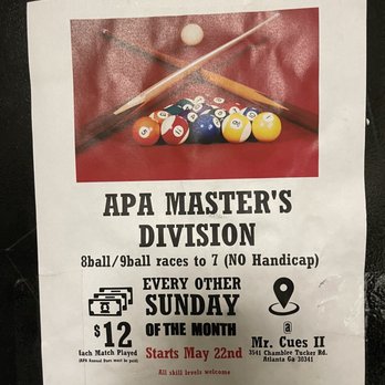 Mr Cue's Billiards II - Tournaments - Pool Halls Near Me - Atlanta, Georgia Mr Cue's Billiards II - Tournaments - Pool Halls Near Me - Atlanta, Georgia
