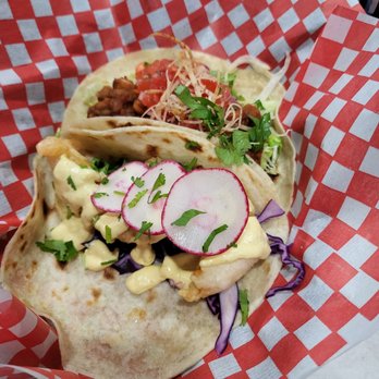 Colin’s House - One fish taco and one bean taco! - Mexican Near Me - Beausejour, Manitoba
