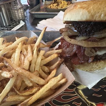 Roadhouse Diner - Death by Bacon burger and fries - American Near Me - Great Falls, Montana Roadhouse Diner - Death by Bacon burger and fries - American Near Me - Great Falls, Montana