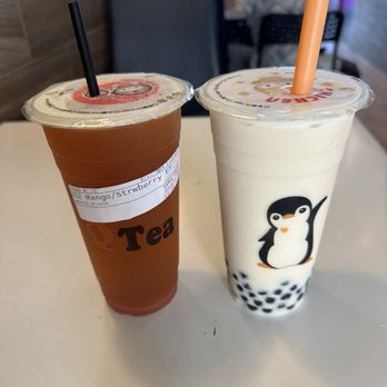 QTea - Mango Strawberry Tea, White Peach Oolong Milk Tea with Boba - Bubble Tea Near Me - Dublin, California QTea - Mango Strawberry Tea, White Peach Oolong Milk Tea with Boba - Bubble Tea Near Me - Dublin, California