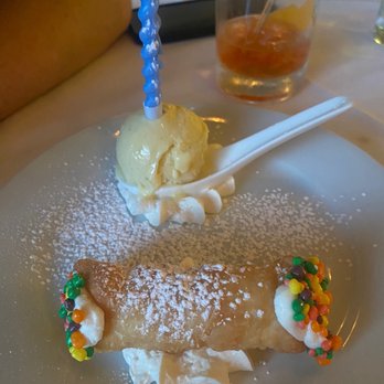 Del Porto Ristorante - Birthday cannoli - Italian Near Me - Covington, Louisiana Del Porto Ristorante - Birthday cannoli - Italian Near Me - Covington, Louisiana