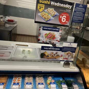 Safeway - Counter advertising $6 sushi Wednesday - Grocery Near Me - Mountlake Terrace, Washington