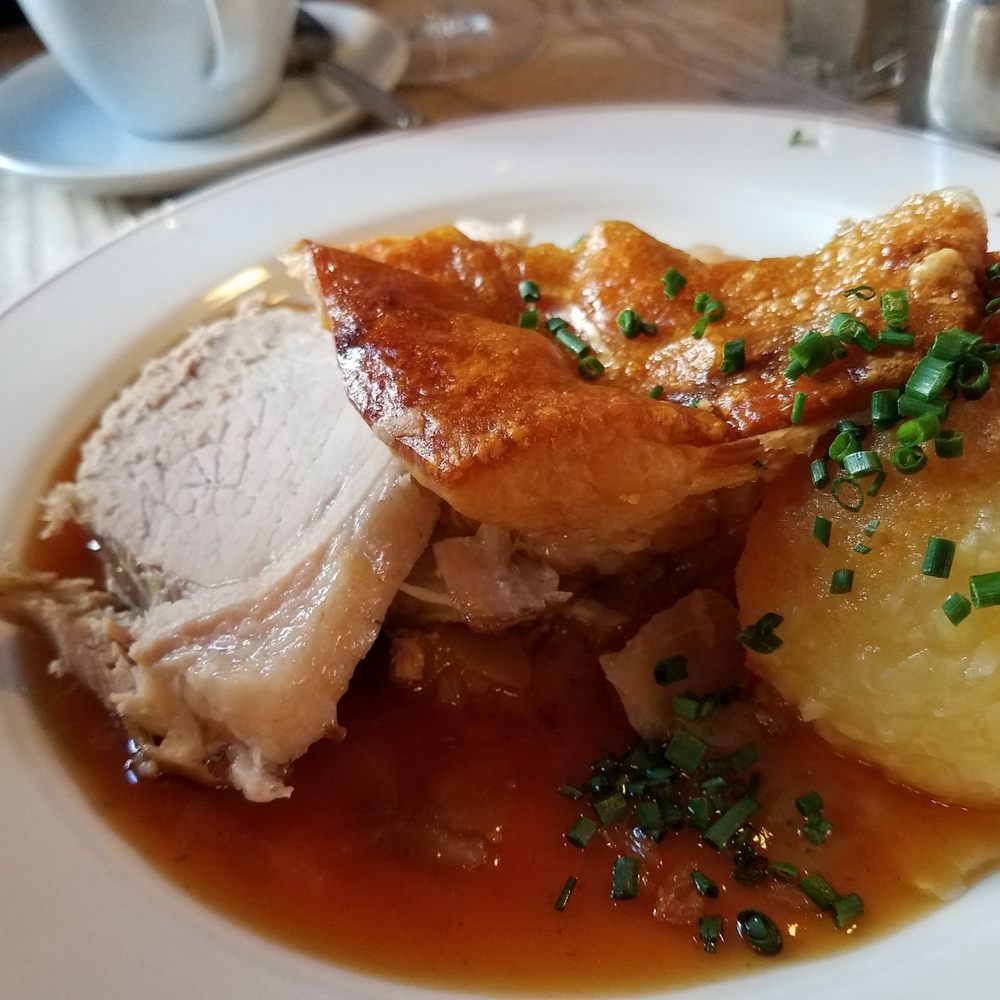 Augustiner am Gendarmenmarkt - Roast pork with potato dumpling and cabbage - German Near Me - Berlin, BE