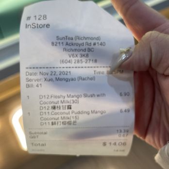 Sun Tea - Bubble Tea Near Me - Richmond, British Columbia
