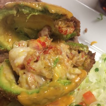 Casarez - Fried Avocado stuffed with crawfish and shrimp - Mexican Near Me - Houston, Texas Casarez - Fried Avocado stuffed with crawfish and shrimp - Mexican Near Me - Houston, Texas