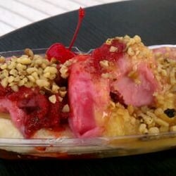 Cone Zone - Banana split with sorbet instead of ice-cream