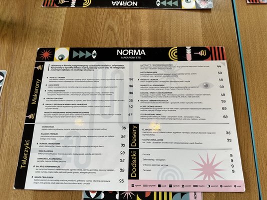 Menu photo 1 Norma Kraków, MA