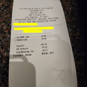 Gallery Bar & Grill - Two drinks for 60 bucks! - Cocktail Bars Near Me - Los Angeles, California