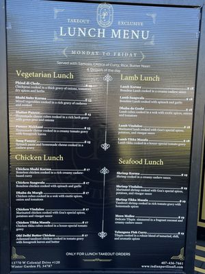 Menu photo 1 Indian Pavilion Winter Garden, FL