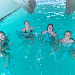 Swimming under the boat