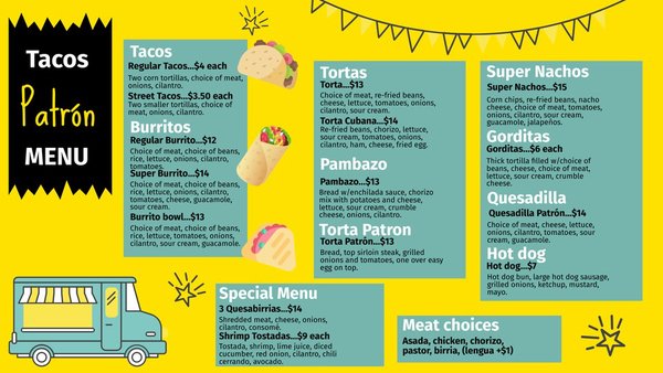 Menu photo 2 Tacos Patron Hayward , CA Menu photo 2 Tacos Patron Hayward , CA