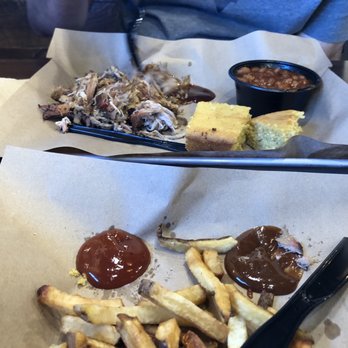 Mission BBQ - Pulled Pork Platter w/baked beans - American Near Me - Norfolk, Virginia Mission BBQ - Pulled Pork Platter w/baked beans - American Near Me - Norfolk, Virginia