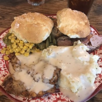 Perini Ranch Steakhouse - Chicken fried ribeye, smoked ham, grandma's fried chicken, corn with green chili's, green beans, and from scratch biscuits. Nap time! - Steakhouses Near Me - Buffalo Gap, Texas Perini Ranch Steakhouse - Chicken fried ribeye, smoked ham, grandma's fried chicken, corn with green chili's, green beans, and from scratch biscuits. Nap time! - Steakhouses Near Me - Buffalo Gap, Texas