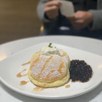 Miss Cheese Tea Cafe - Souffle Lava Flow Boba Pancake. So yummy - Bubble Tea Near Me - Pasadena, California Miss Cheese Tea Cafe - Souffle Lava Flow Boba Pancake. So yummy - Bubble Tea Near Me - Pasadena, California