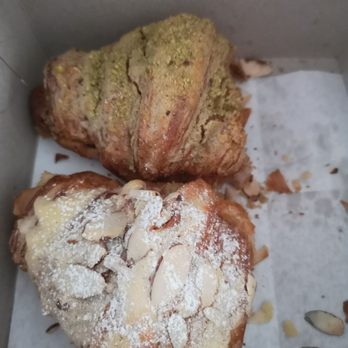 Bread And Salt Bakehouse - Couldn't resist. Ate a piece from each. Pistachio croissant filled with berry compote and double baked almond croissant. Both are yummy! - Bakeries Near Me - Mississauga, Ontario Bread And Salt Bakehouse - Couldn't resist. Ate a piece from each. Pistachio croissant filled with berry compote and double baked almond croissant. Both are yummy! - Bakeries Near Me - Mississauga, Ontario