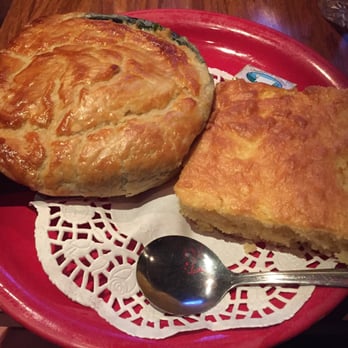 Birds - Chicken pot pie with a slice of corn bread - New American Near Me - Los Angeles, California