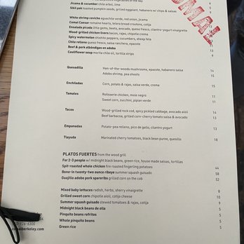 Comal - Menu - Mexican Near Me - Berkeley, California